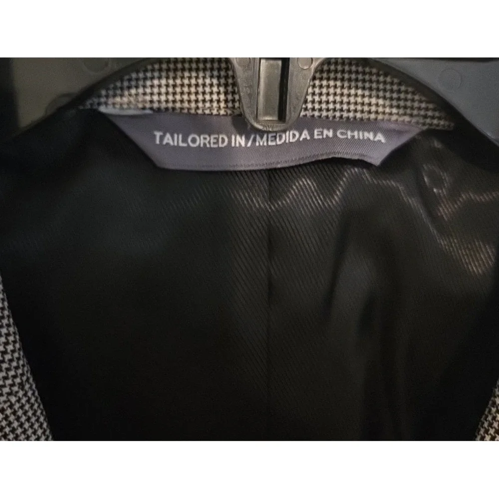 Perry Ellis‎ Portfolio Grey Black Micro Houndstooth Two Button Blazer, Men's 42R